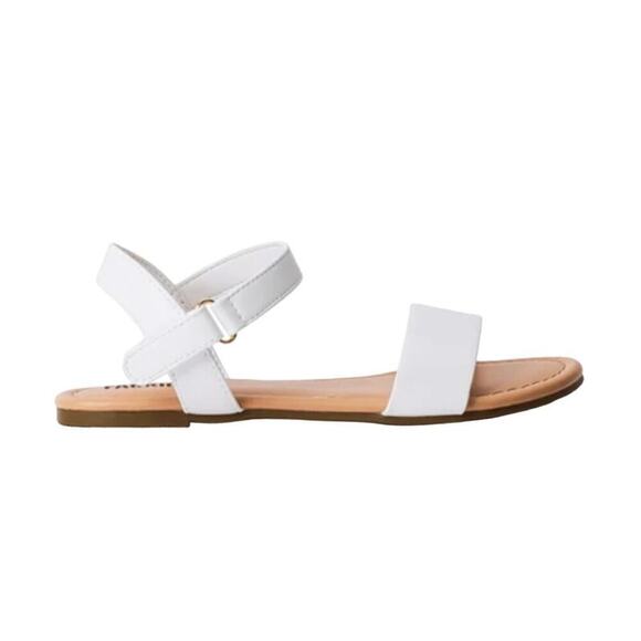 Fabkids Girls Basic Strap Sandal in White, Size 2​​ - Picture 1 of 4